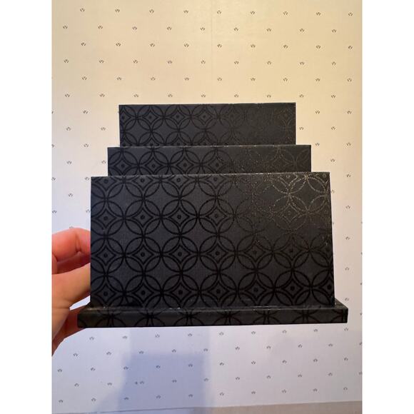 Black 2 Compartment Desk Letter Organizer - Picture 3 of 8